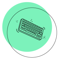 Objets contours & cercle vert_Clavier Objets contours & cercle vert_Clavier